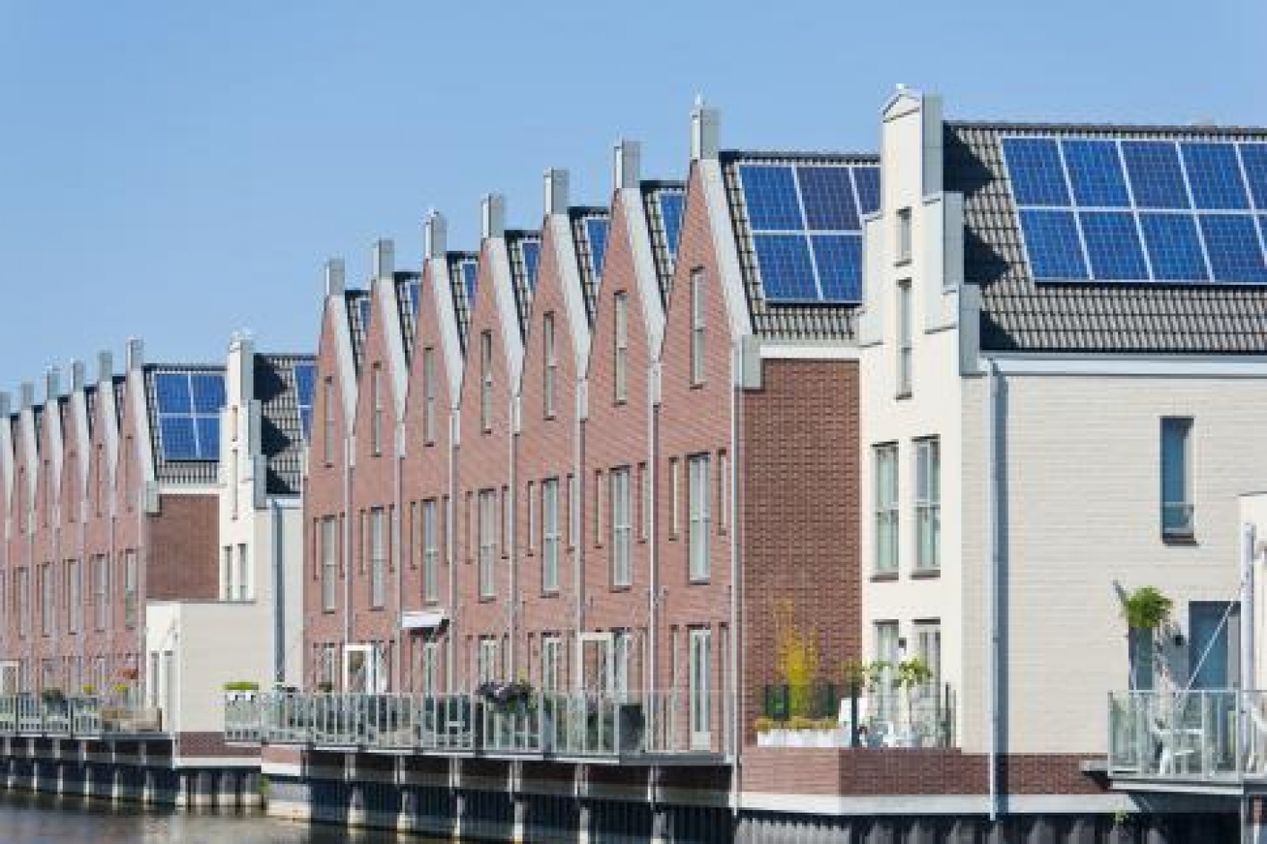 Photo of houses with solar panels